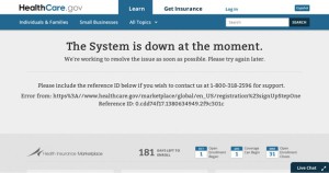 Už spuštění webového systému Obamacare provázely obtíže. Celý systém se totiž zhroutil. Repro: Twitter