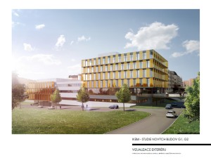 Pohled na novou budovu od Thomayerovy nemocnice. Zdroj: IKEM